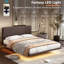 Lit plateforme moderne en cuir synthétique avec lumière DEL-662177198-662177199