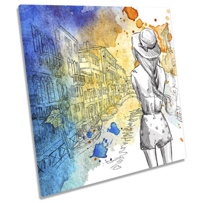 Z2391 Venice Fashion Watercolour - Wrapped Canvas Painting