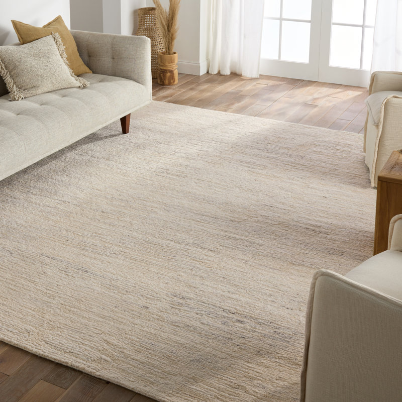 Jaipur Living Bacia FIA03 Handknotted Solid Ivory Area Rug (10'x14'), Rectangle 10' x 14'