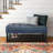 Cosmopolitan 44"W Vegan Leather Transitional Storage Ottoman Bench with Tufted Lift-Top and Open Shelf-1608066680