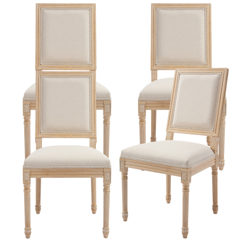 Chaises de salle à manger rembourrées Amando, 4, Beige