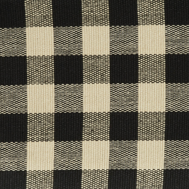 Serles Rectangular Checkered Table Runner, 54" x 13", Black/White