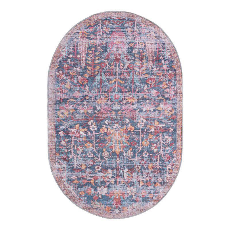 Hafner Floral Indoor Rug, Oval 5'3" x 8'