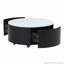 Table basse ronde et mobile avec roulettes