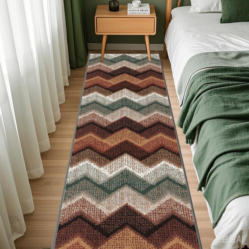 Geometric Machine Tufted 60cm X 240cm Area Rug