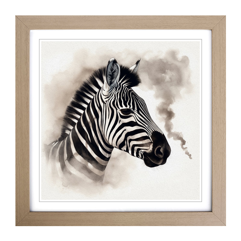 Zebra Smoke - Framed Print, Oak Framed