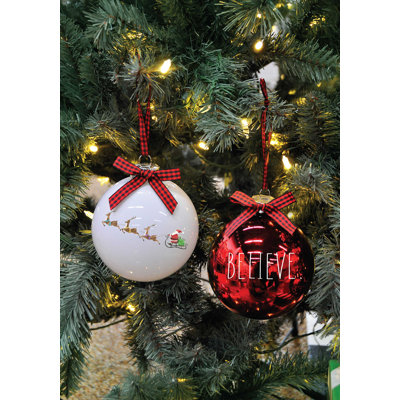 Ensemble d'ornement boule de Noël 2 pièces Believe