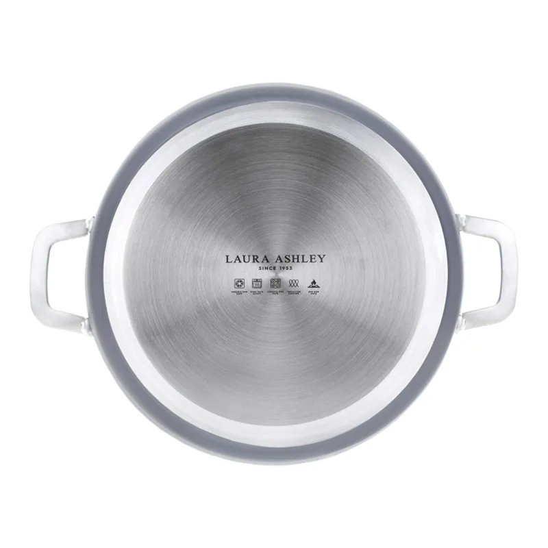 Laura Ashley 6.97L Aluminum Braiser with Lid, Dark Slate