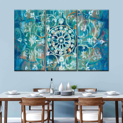 «Mandala In Blue I», reproduction d'art sur toile