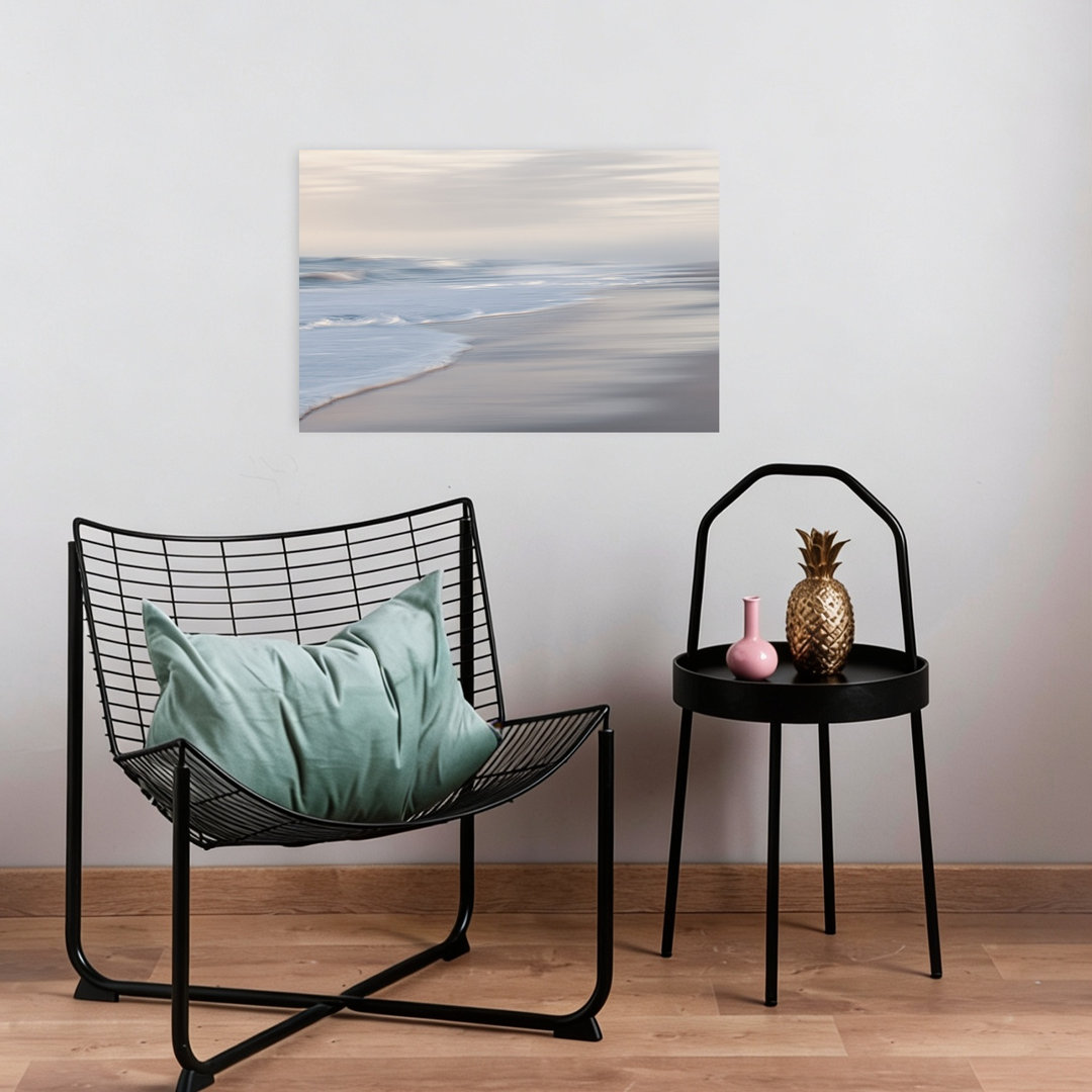 Soft Ocean Waves Abstract Dreamy Minimalist Coastal Wall Art Print