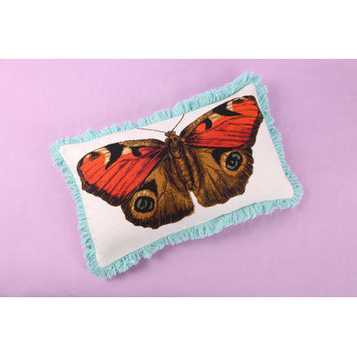 Metamorphosis Fringed Cotton Throw Pillow