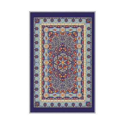 Antibacterial Woven Carpet (2.6 x 4.0 ft), 100% Polyester, 0.3 in Pile Height | Non-Slip PVC Dot Underside, 3D Digital Printing | Machine Washable, Easy Care for Living Room, Bedroom & Office