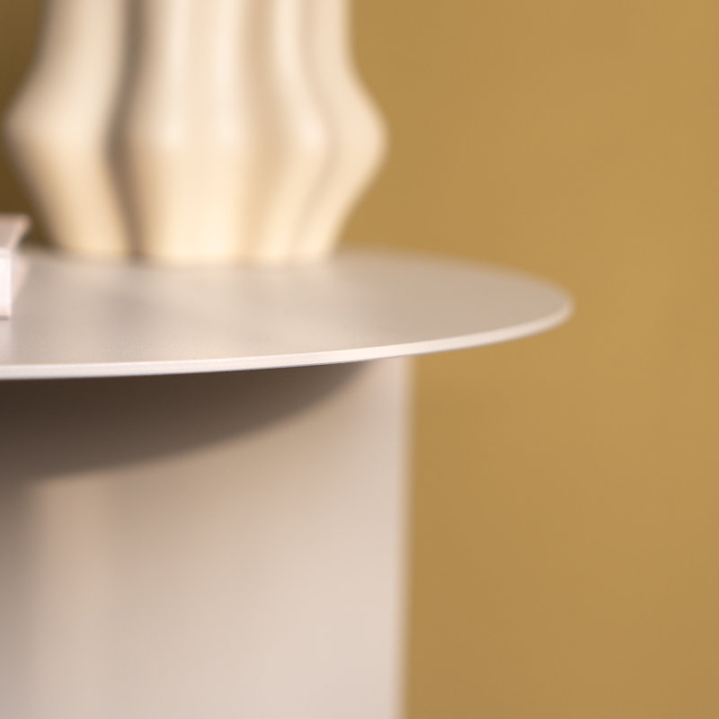 SALSA Pedestal End Table, Silky Taupe