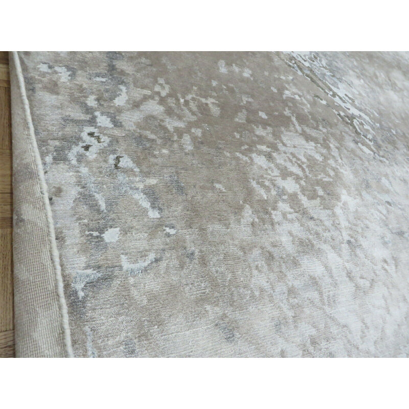 Tapis noué la ivoire 8 pi 11 po x 12 pi 1 po one-of-kind main
