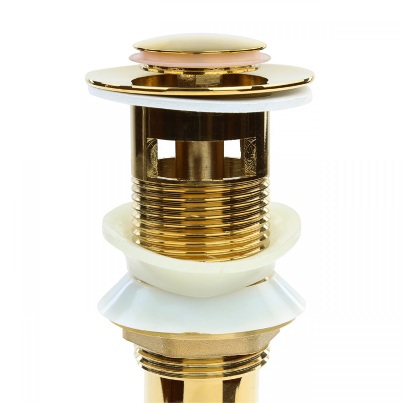 Drain escamotable de lavabo de salle de bain 1,75 po avec trop-plein, Laiton