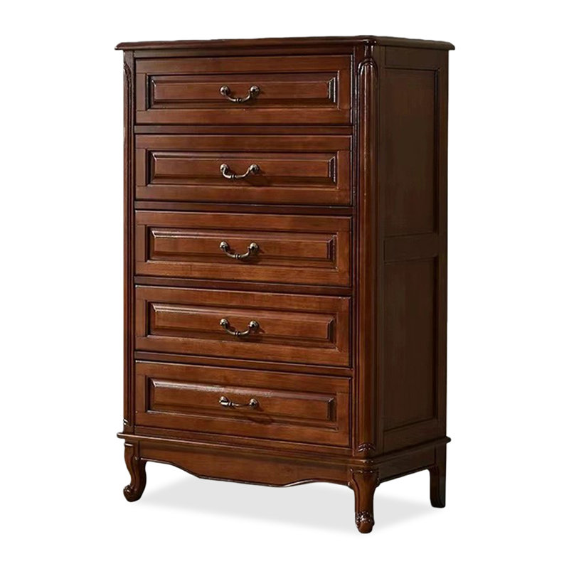Buffet en noyer massif et bois manufacturé, H 50,79 po x l 33,07 po x P 17,32 po