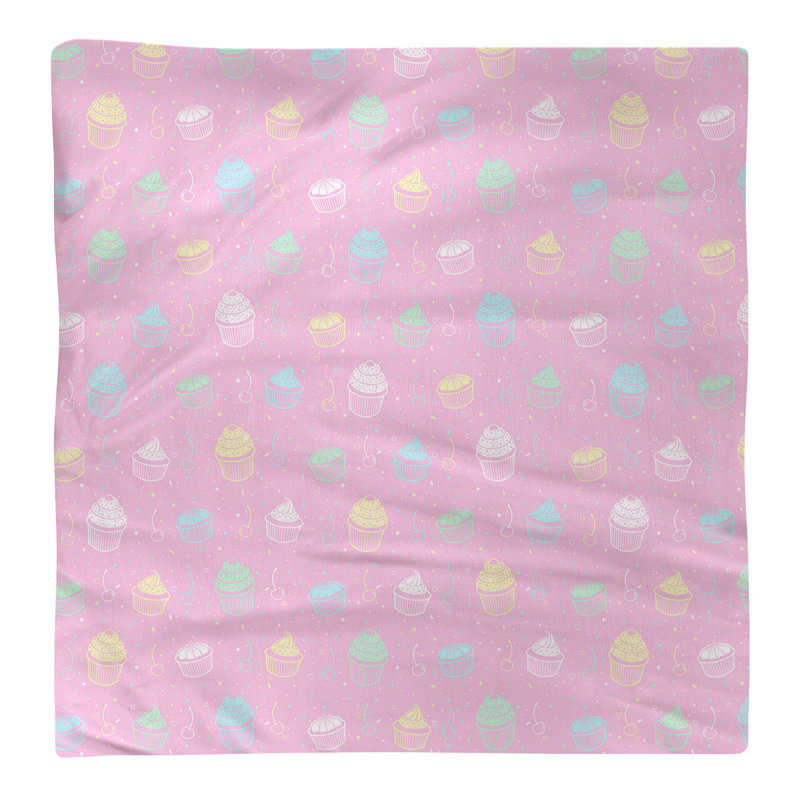 Serviette de coton à motif petits gâteaux classic, Rose multicolore, H 0,1 po x l 22 po x P 22 po, Sergé de polyester
