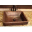 Lavabo vasque rectangulaire en cuivre martelé à jupe 19 "