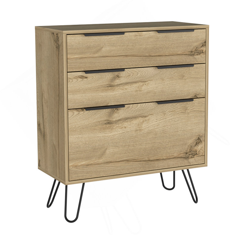 Commode à tiroirs Hartly, chambre à coucher, chêne clair