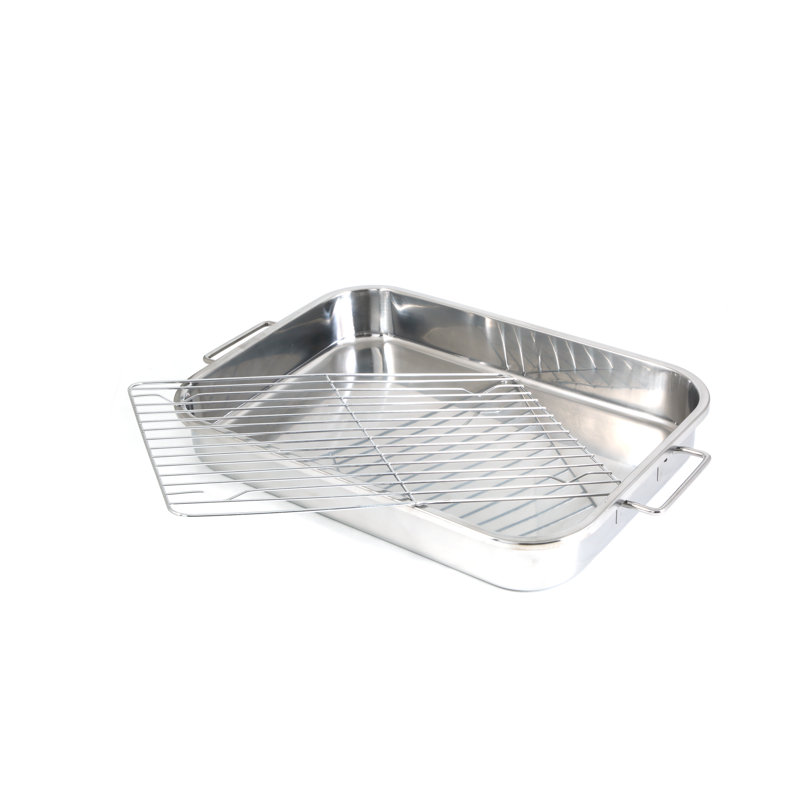 Stainless Steel 4-Piece Lasagna and Roasting Pan Set with Handles