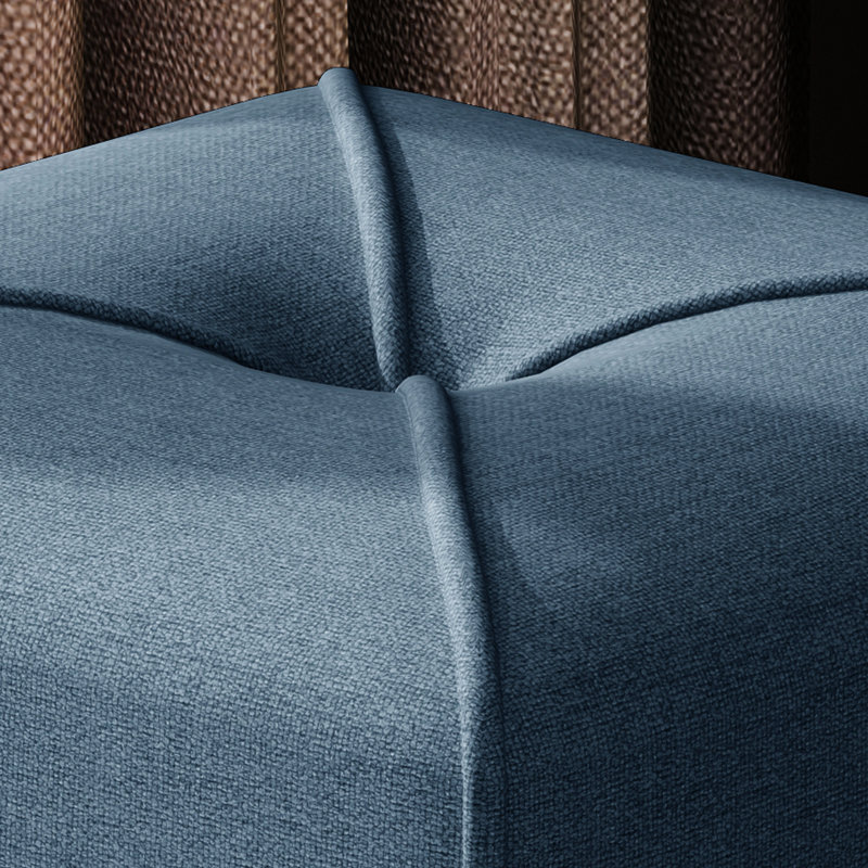 Carré en bleu marine - siège supplémentaire en tissu et repose-pieds pour vous 17 po x 16,5 po sans assemblage requis avec une housse bleue