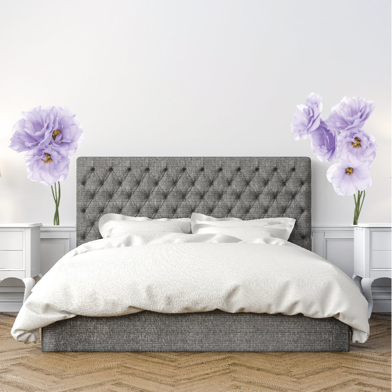 Décalcomanie murale bouquet de fleurs pivoines lavande, Petit