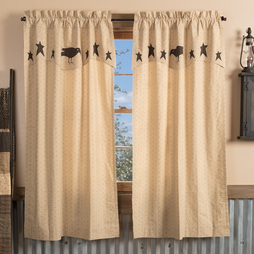 Kettle Grove 100% Cotton Floral Room Darkening Rod Pocket Curtain Panels (Set of 2) VHC Brands Size per 