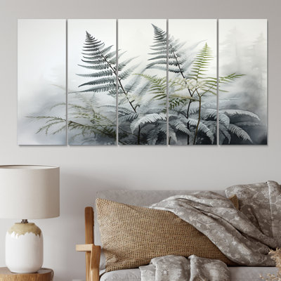 Ensemble de décorations murales Ferns Silver Whispers III - Floral