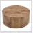 The cylindrical table with its patterned design can be easily integrated