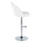 Tabouret réglable avec pivot en métal chromé et similicuir blanc avec repose-pieds rond en T - ensemble de 2-130035178-130035175