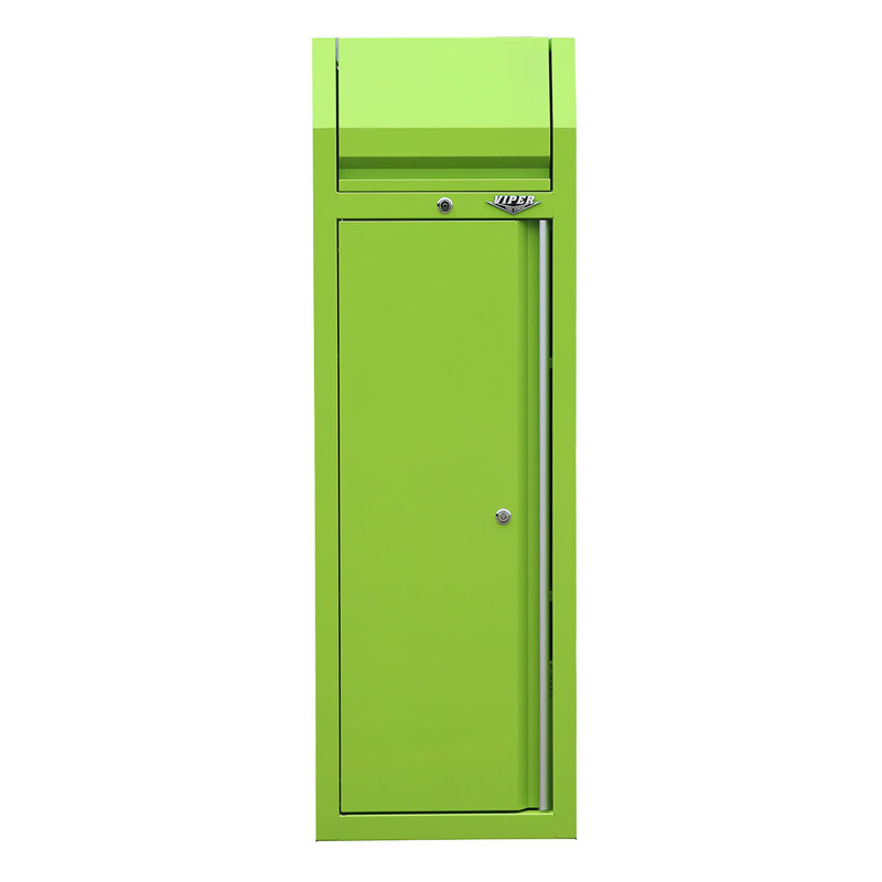 81-Inch 14-Drawer Rolling Cabinet Bundle with Bottom Cabinet, Top Chest and 2 Side Lockers, Lime Green