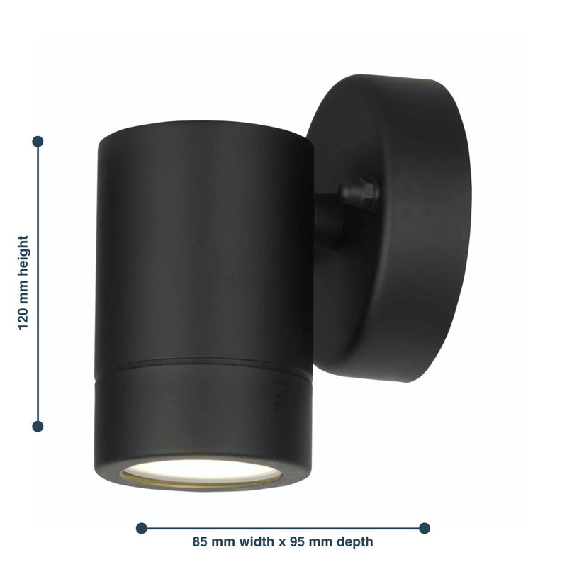 Avree 12cm H Outdoor Armed Sconce, Black