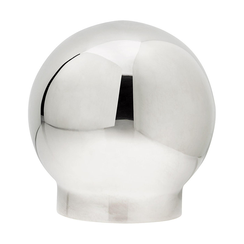 Raccord sphérique simple en acier inoxydable poli de 2 po de diamètre x 3 3/8 po de hauteur pour barre de 2 pouces