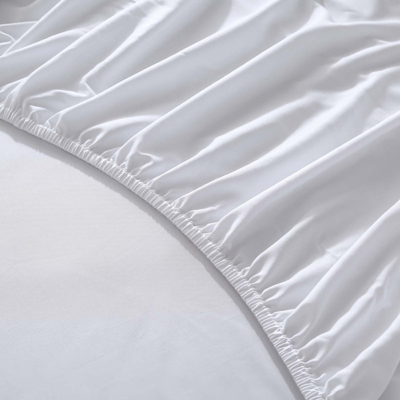 Fibre synthétique, Ensemble de draps pour lit double + un drap-housse, Blanc