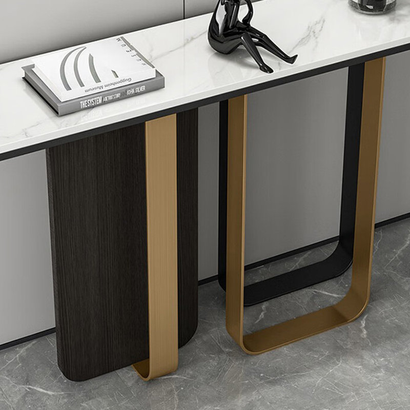 Table de porche en pierre frittée de style français., H 33,4 po x l 47,2 po x P 13,7 po