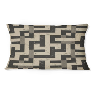 Coussin noir Modern Maze III - Modern
