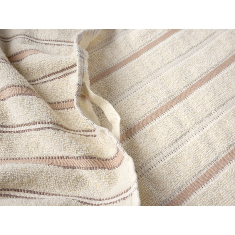 Acacia Organic Striped Tea Towel, Undyed w/Petal Stripe