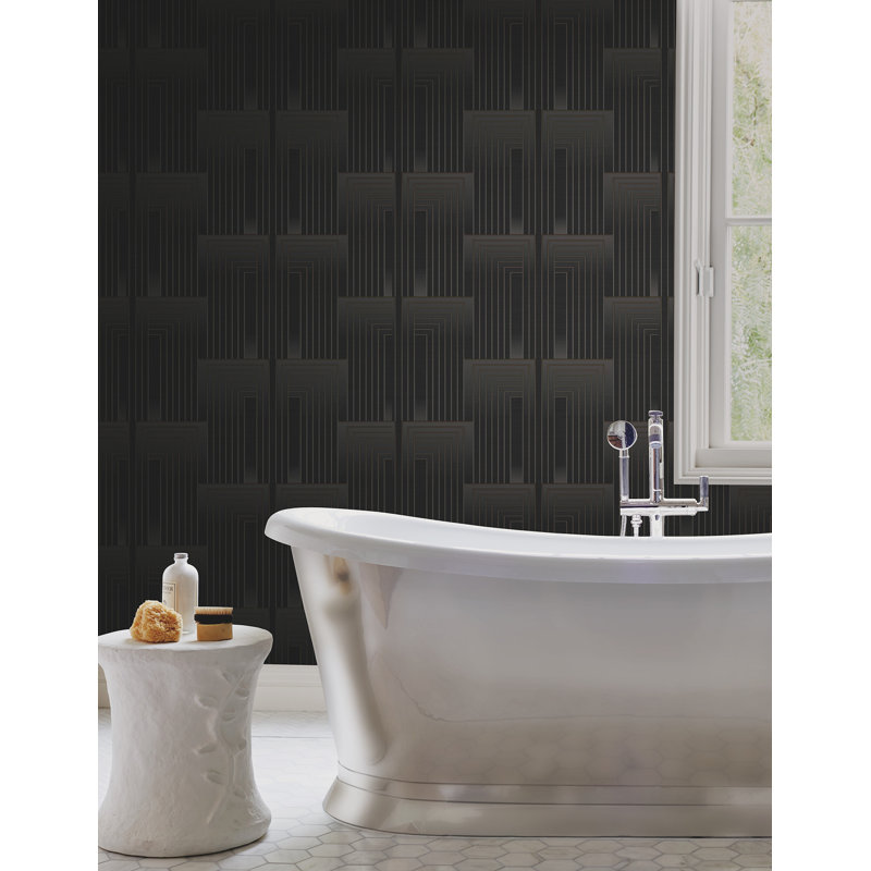 Vanishing Peel & Stick Wallpaper, Black/Copper