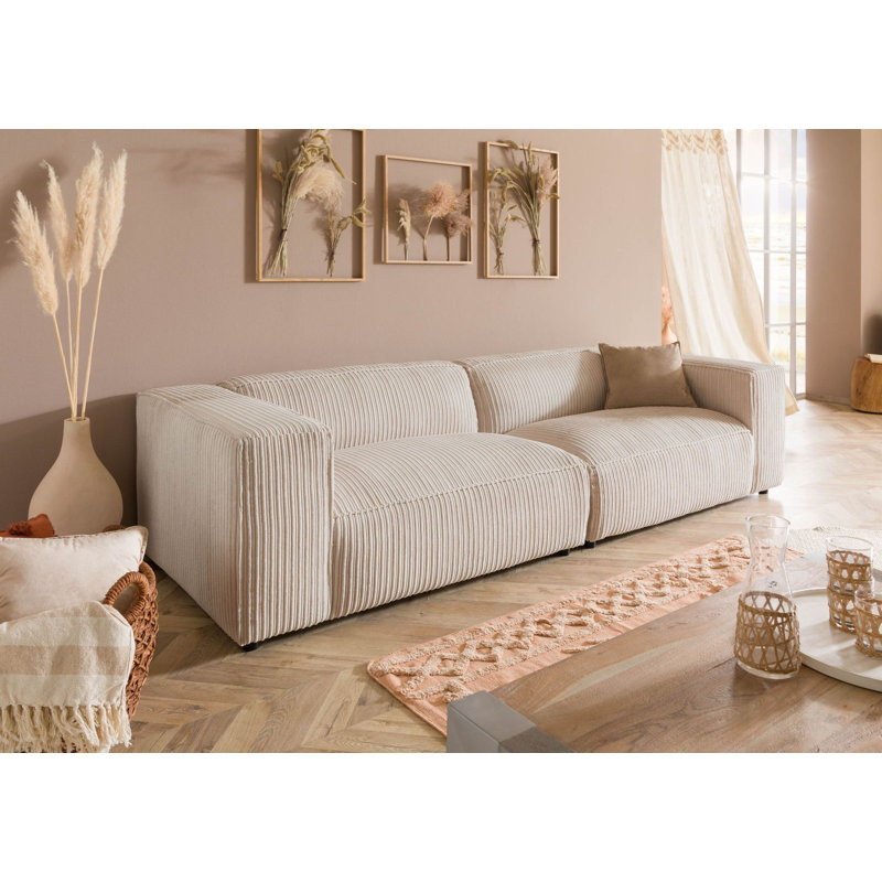 VALENCIA 3 Seater Bean Bag Sofa, Ivory coloured