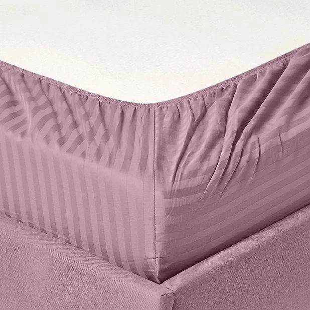 Hotel London Egyptian Cotton Striped Sheet Set, Purple, California King Sheet Set with 2 Pillowcases