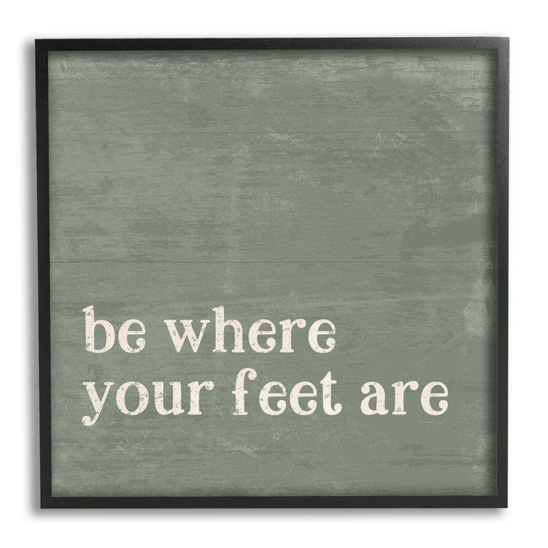 Stay Stayed Inspiring Rustic Expression par Jennifer Pugh - Art textuel sur bois à cadre flottant