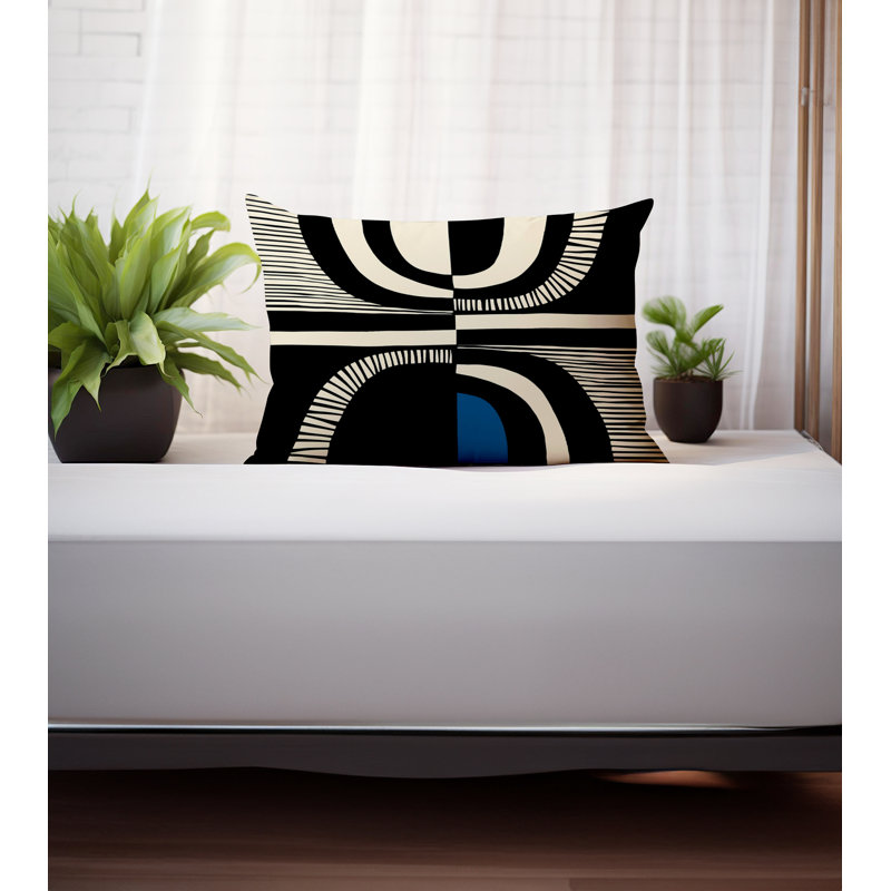 Housse et insert de coussin rectangulaire intérieur / extérieur en polyester / mélange de polyester Chamu, Turquoise