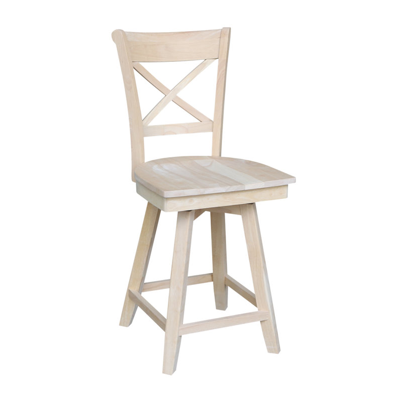 Tabouret de bar pivotant Deonda, Non fini, Tabouret de comptoir (siège d'une hauteur de 24 p