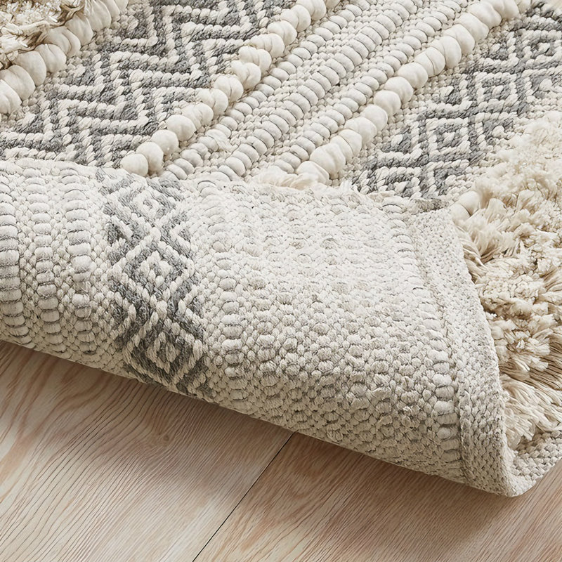 Woven Texture Stripe Bath Rug 22x58", Natural