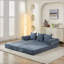 Canapé-lit convertible avec accoudoirs Sofas | Canapé pliable en chenille bleu marine pour salon / chambre à coucher-188044607