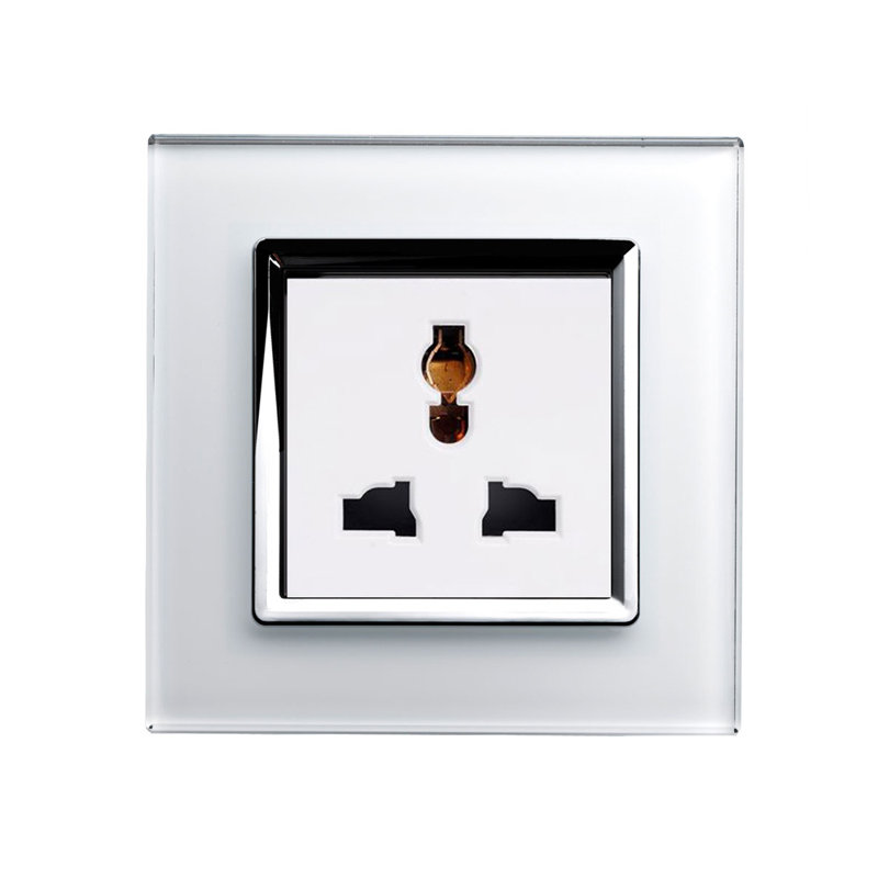 Crystal CT Single Multifunction Plug Socket Black, White