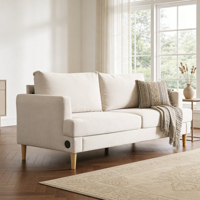 70" Modern Loveseat Square Arm Sofa Upholstered Cushions for Living Room