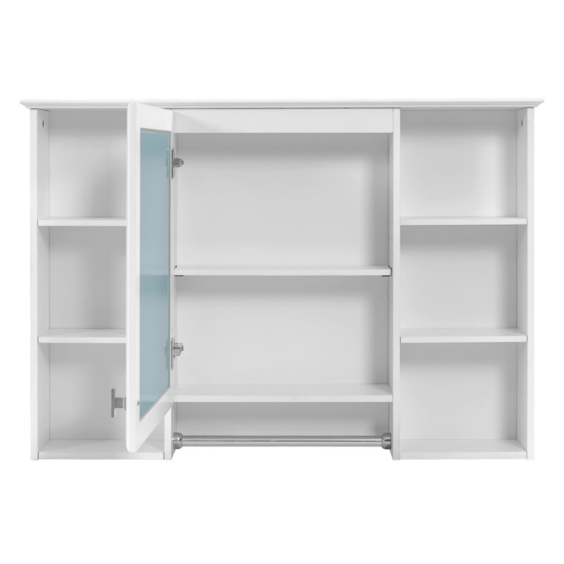 Armoire de rangement 41 po avec miroir haute définition, Blanc