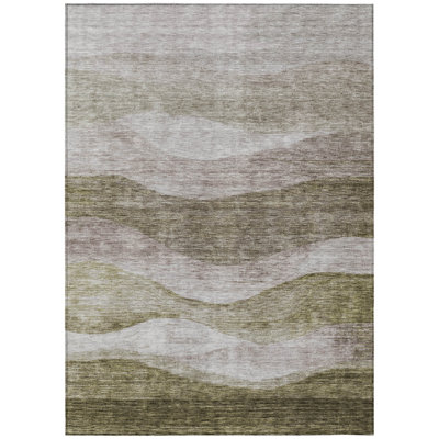 Louisa Brown Washable Indoor-Outdoor Rug - 