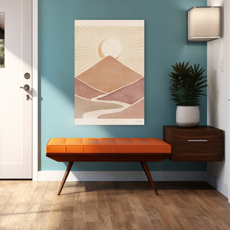 Paysage Mid-Century moderne et bohémien Mid-Century II, H 48 po x l 32 po